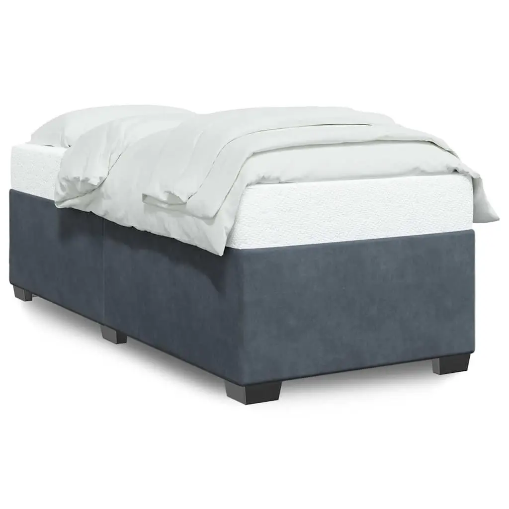 Bed Frame Velvet 90x190 cm Grey Slatted Base