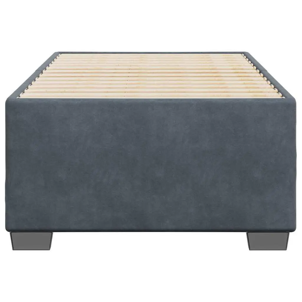 Bed Frame Velvet 90x190 cm Grey Slatted Base