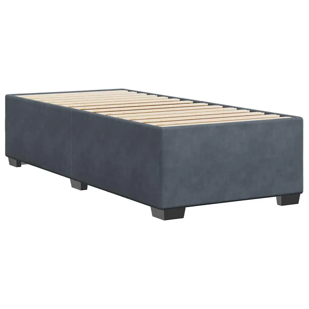 Bed Frame Velvet 90x190 cm Grey Slatted Base