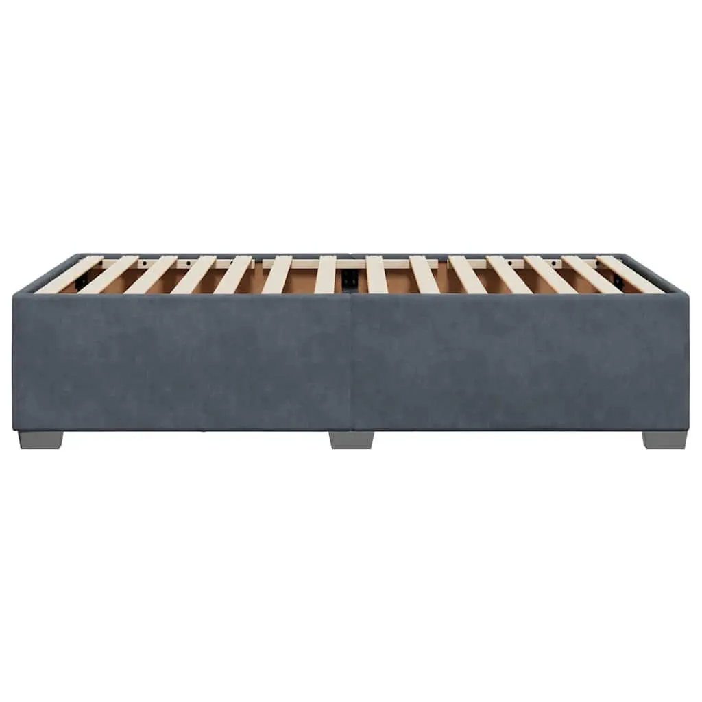Bed Frame Velvet 90x190 cm Grey Slatted Base