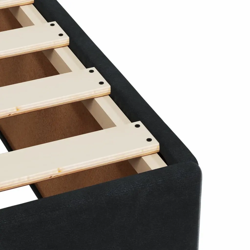 Black Velvet Double Bed Frame with Sturdy Slats