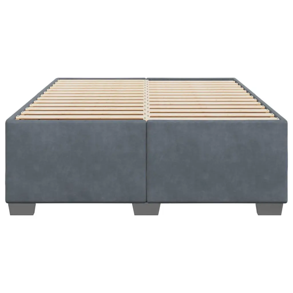 Queen Bed Frame Velvet Dark Grey