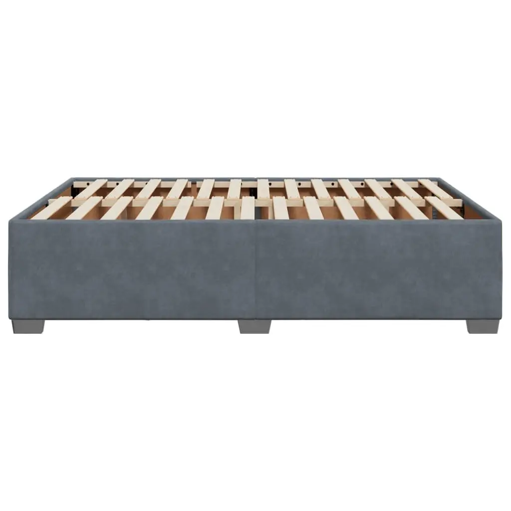 Queen Bed Frame Velvet Dark Grey