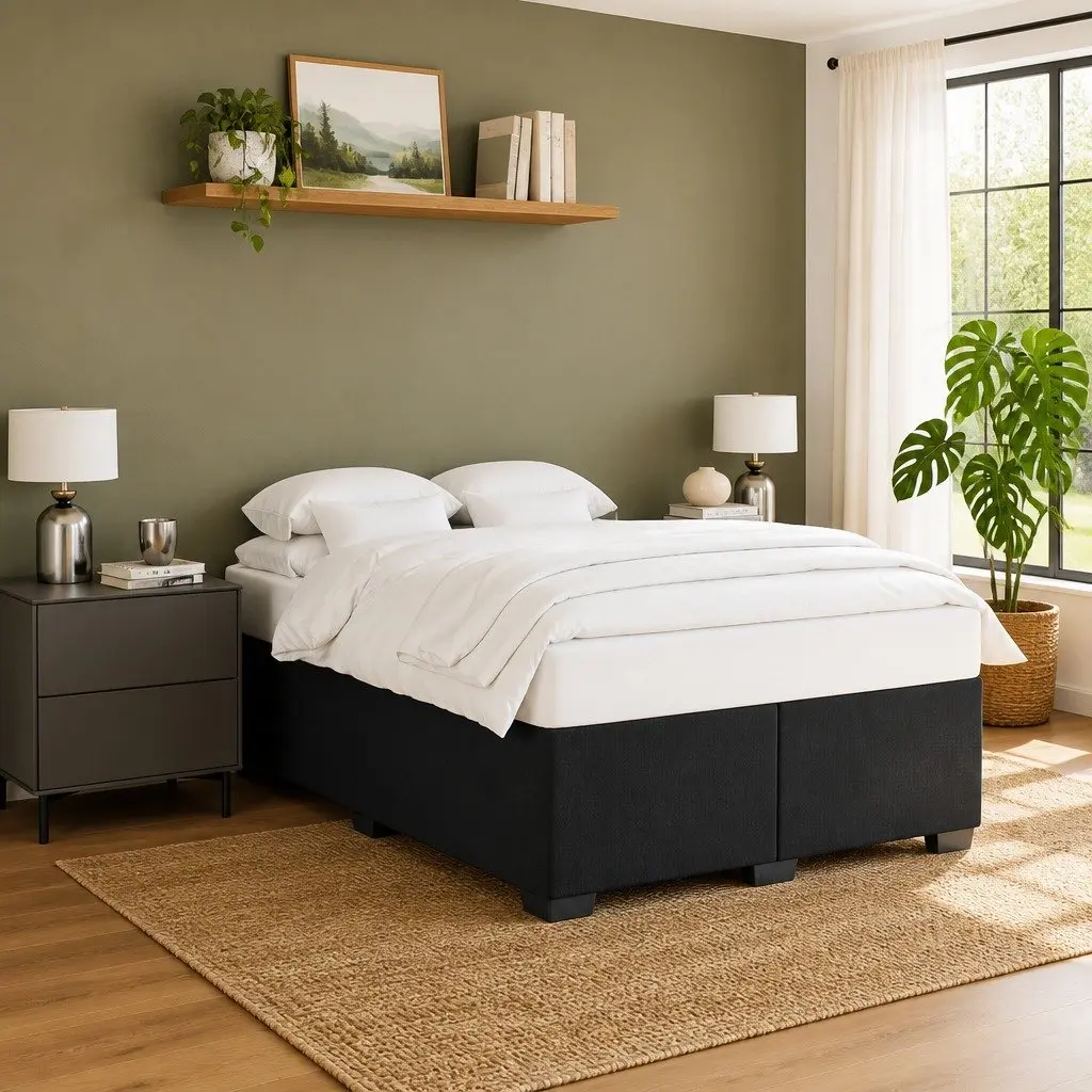 Queen Bed Frame Velvet Black