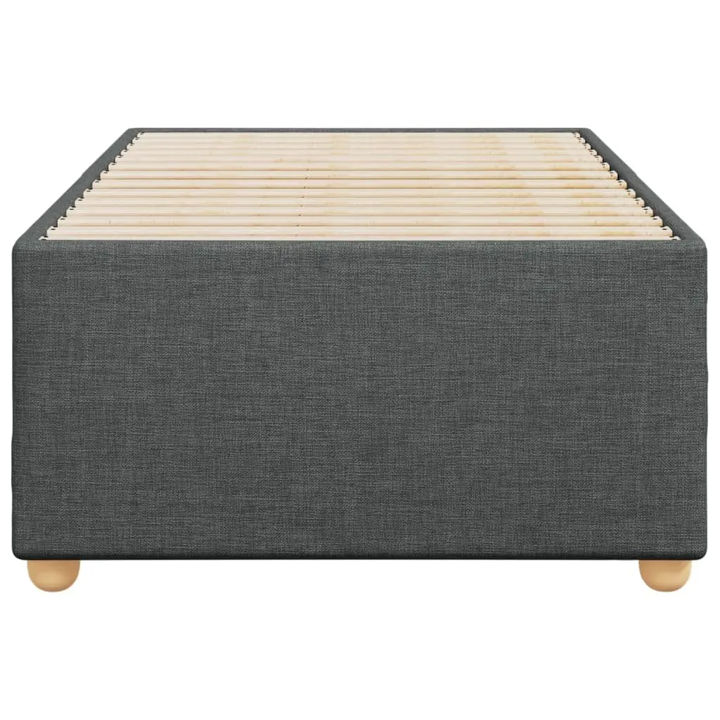Grey Fabric Bed Frame 90x190 cm with Slatted Base