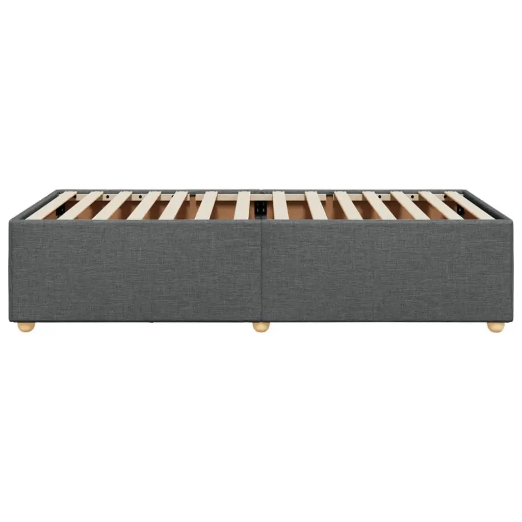 Grey Fabric Bed Frame 90x190 cm with Slatted Base