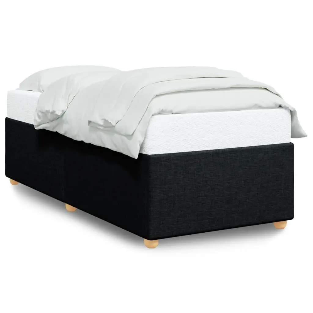 Black Fabric Bed Frame 90x190 cm with Slatted Base