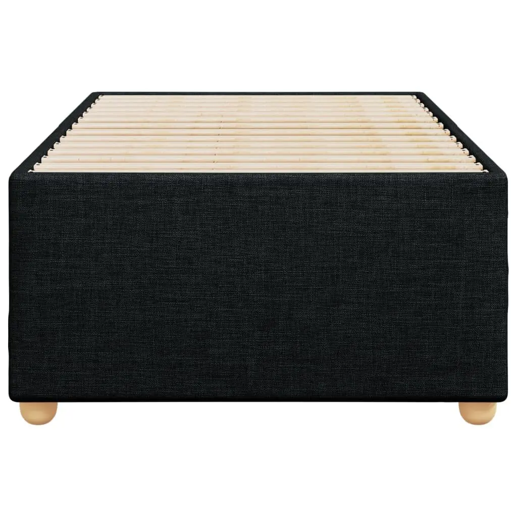 Black Fabric Bed Frame 90x190 cm with Slatted Base