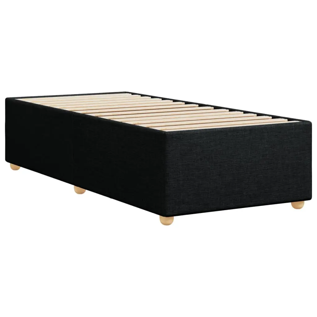 Black Fabric Bed Frame 90x190 cm with Slatted Base