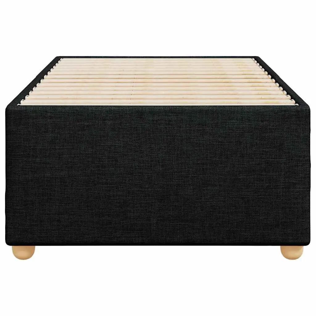 Bed Frame Fabric Upholstered 90x190 cm Black Slat Base