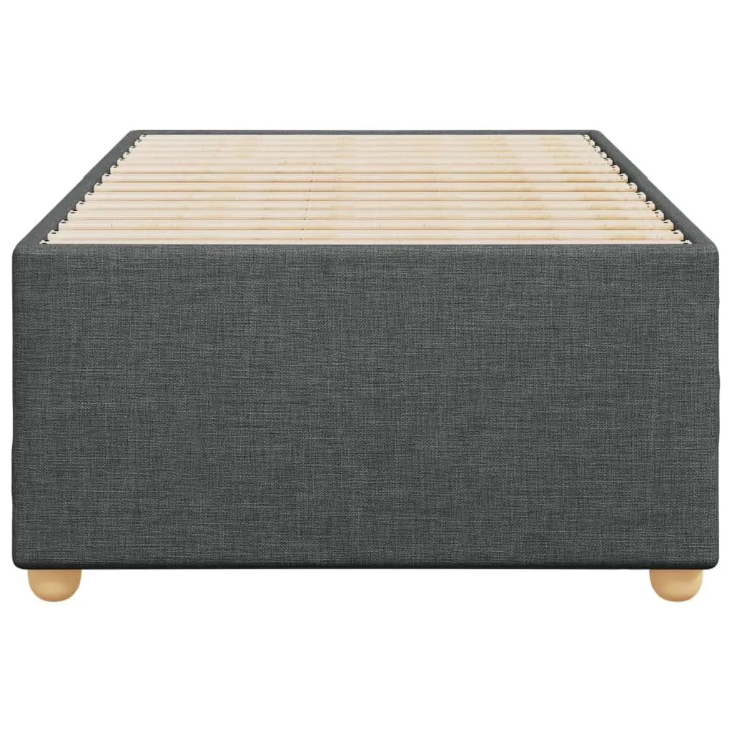 King Single Grey Fabric Bed Frame with Supportive Slats