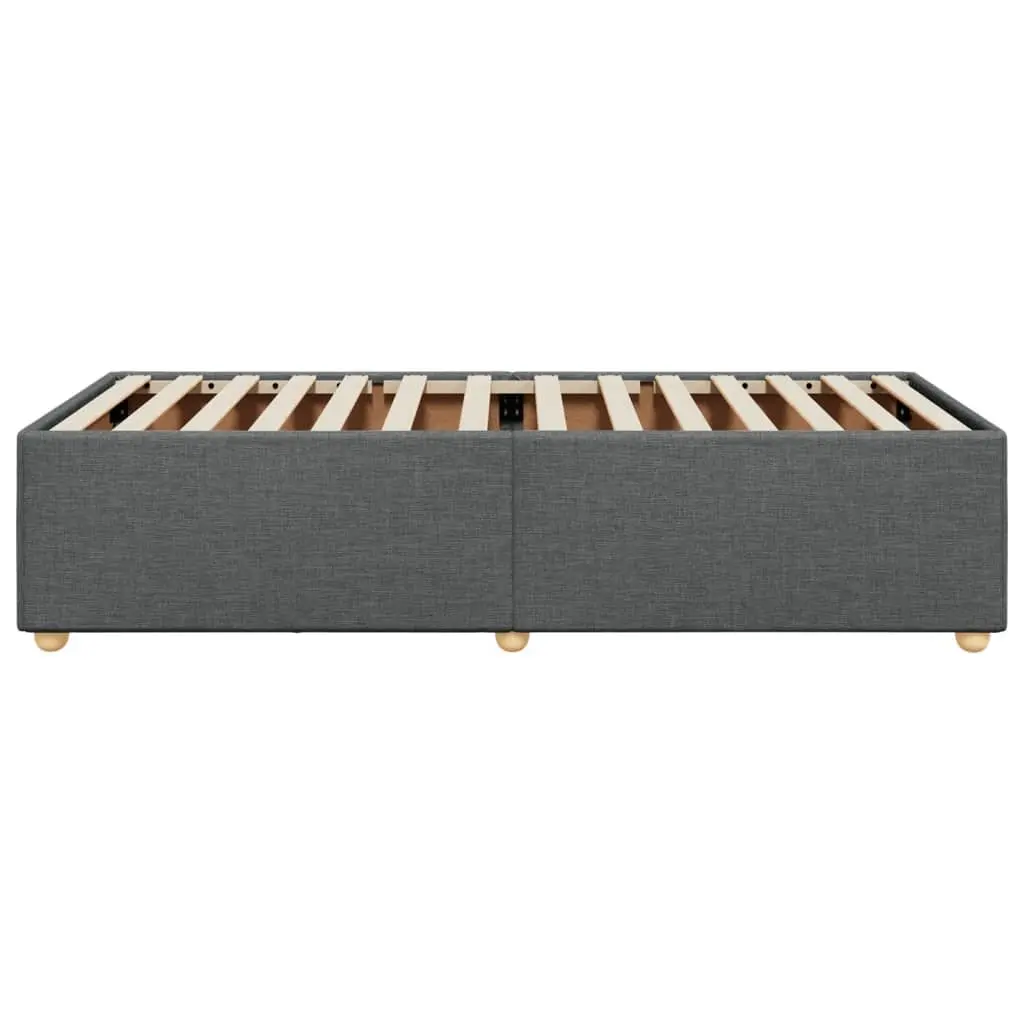 King Single Grey Fabric Bed Frame with Supportive Slats