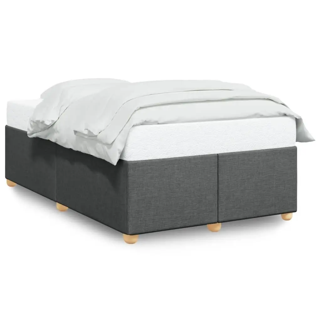 Grey Upholstered Double Bed Frame with Slat Support