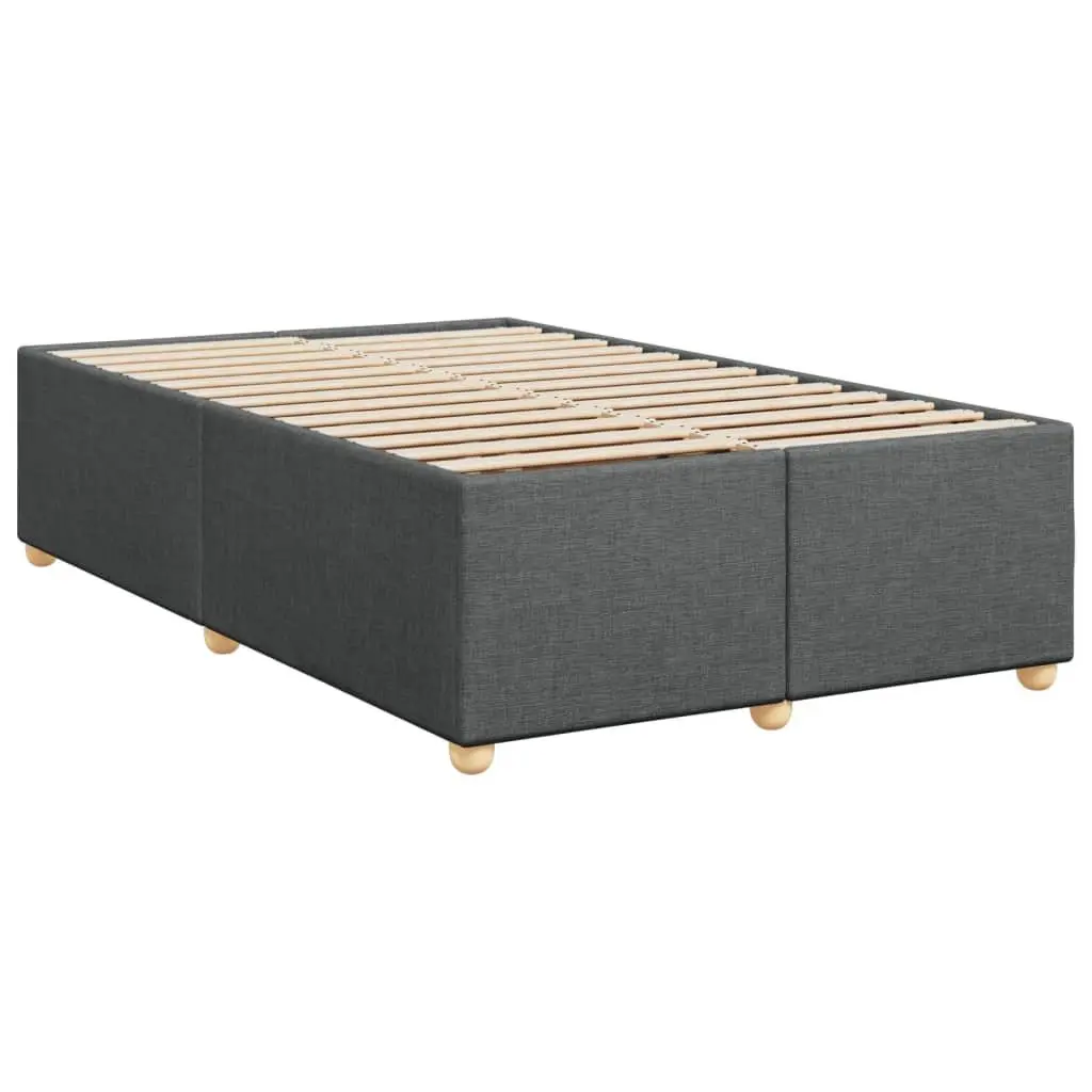 Grey Upholstered Double Bed Frame with Slat Support