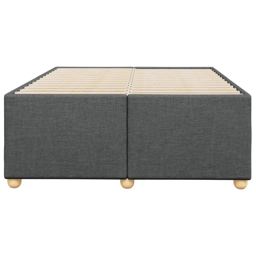 Grey Upholstered Double Bed Frame with Slat Support