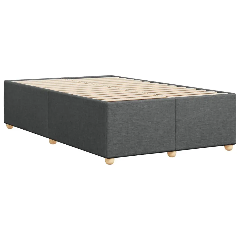 Grey Upholstered Double Bed Frame with Slat Support