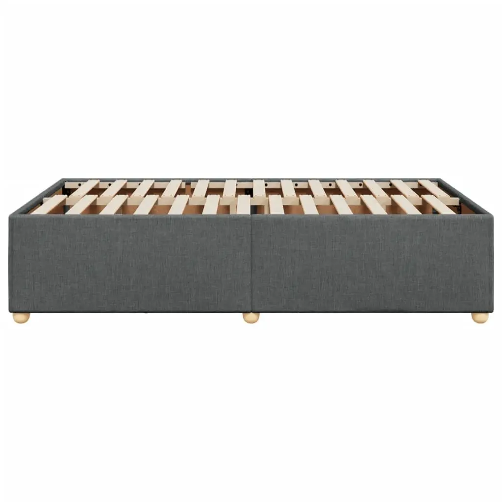 Grey Upholstered Double Bed Frame with Slat Support