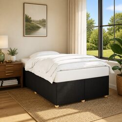 Premium Black Fabric Double Bed Frame for Comfort