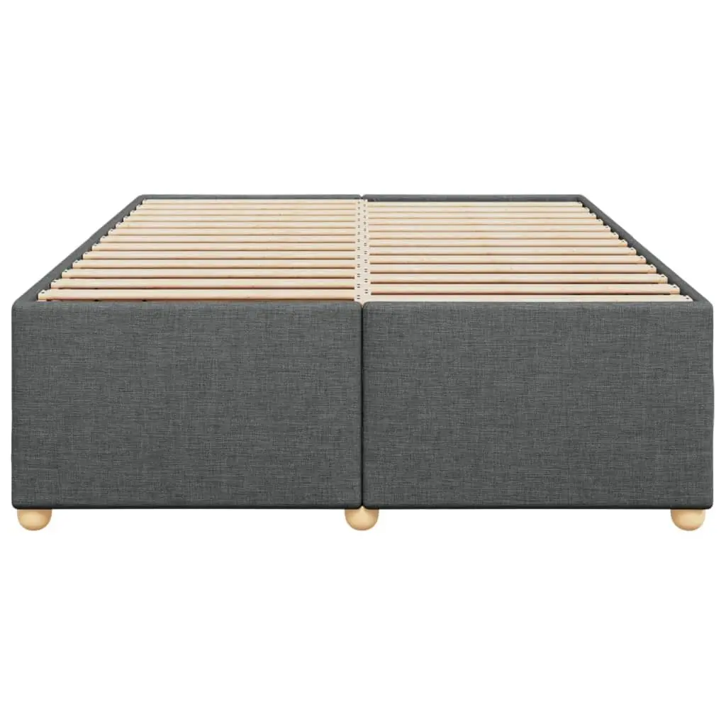 Grey Upholstered Queen Bed Frame with Slats