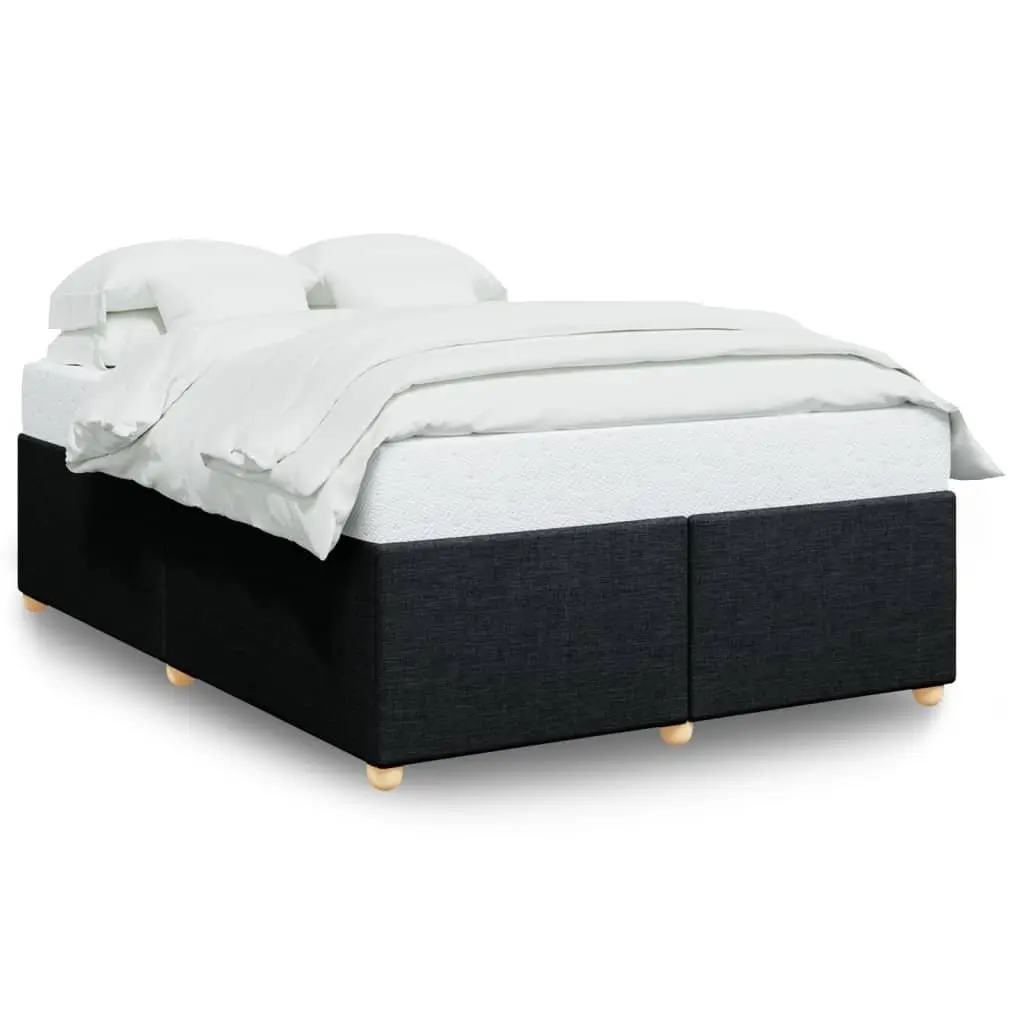 Queen Bed Frame Black Fabric Upholstered Platform Bedroom Furniture