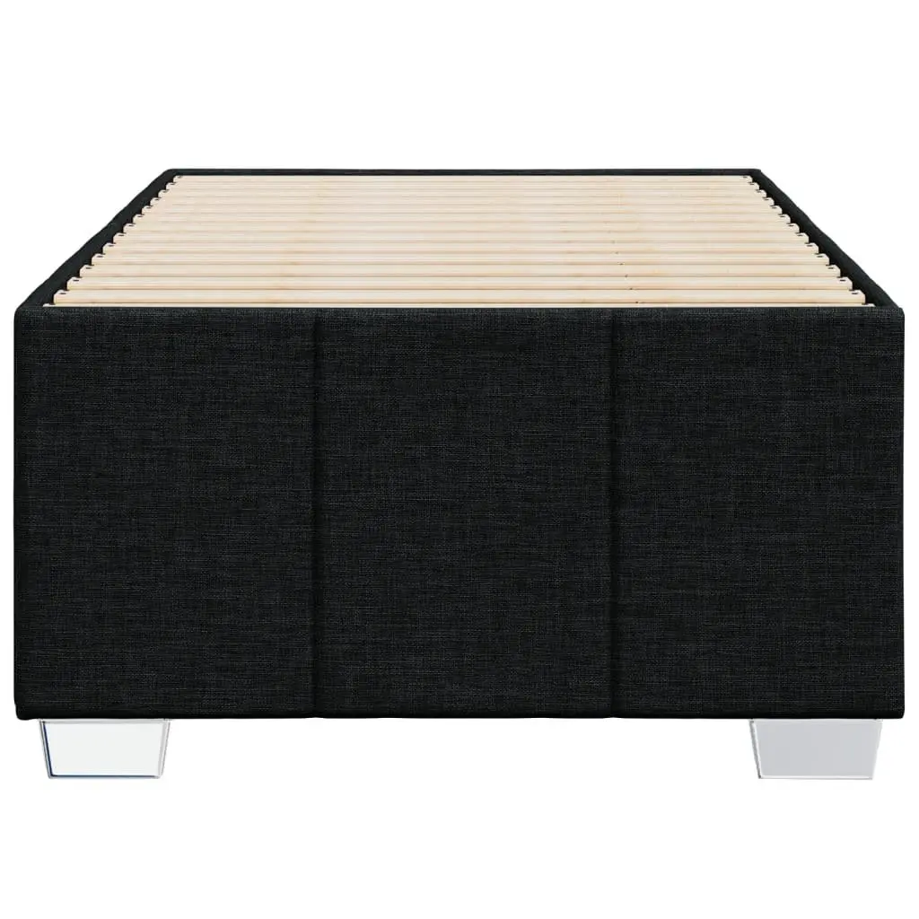 Bed Frame Polyester Fabric 90x190 cm Black Slatted Base