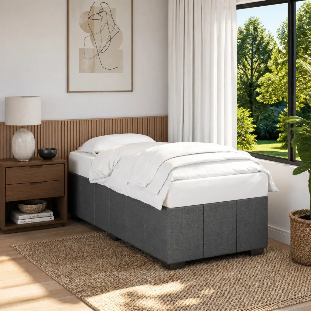 Dark Grey Bed Frame 90x190 cm with Slats