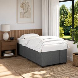 Durable Dark Grey Bed Frame 90x190 cm with Slats