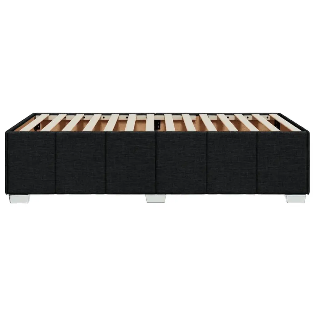 Bed Frame Polyester Fabric 90x190 cm Black Upholstered Slatted Base