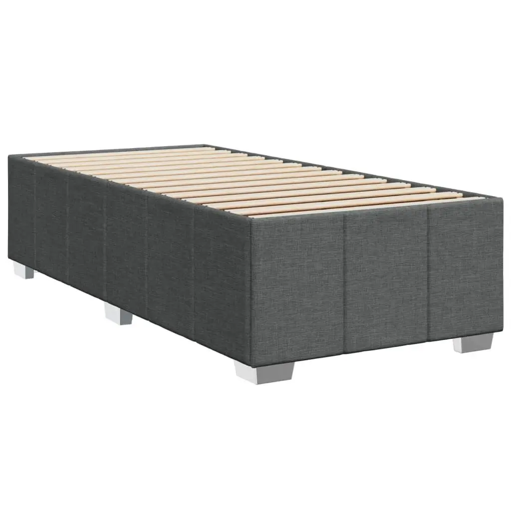 King Single Bed Frame Polyester Fabric Dark Grey