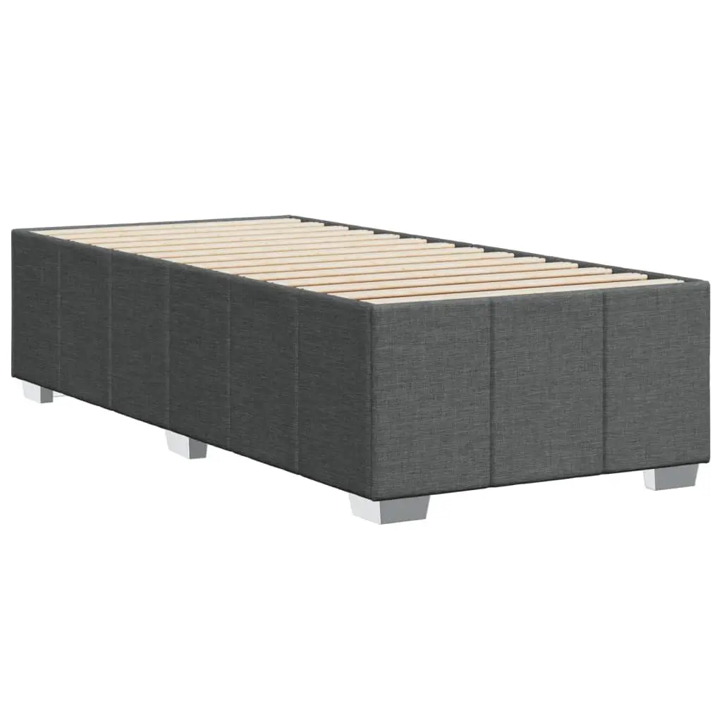 King Single Bed Frame Polyester Fabric Dark Grey