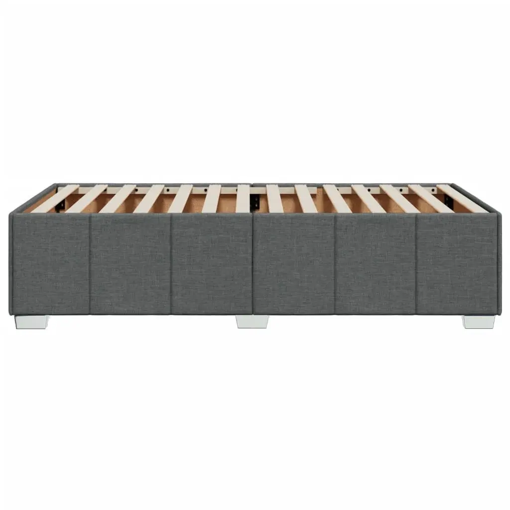 King Single Bed Frame Polyester Fabric Dark Grey
