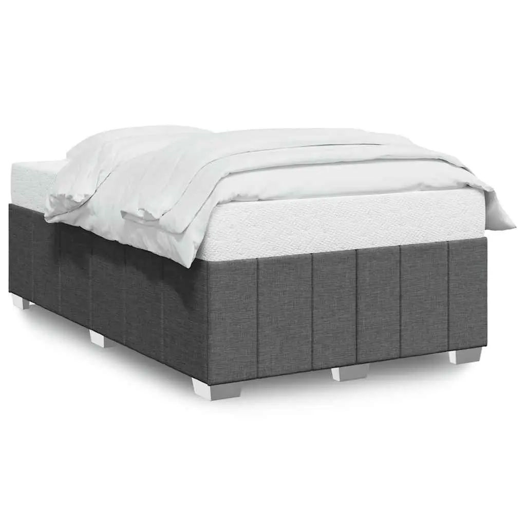 Grey Fabric Double Bed Frame with Wooden Slats