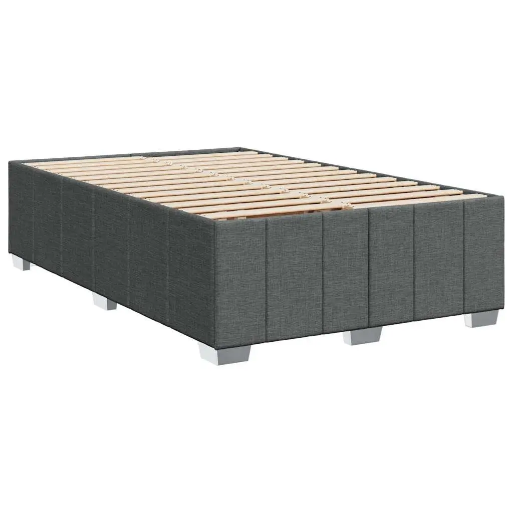 Grey Fabric Double Bed Frame with Wooden Slats
