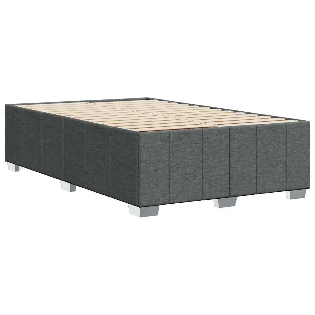 Grey Fabric Double Bed Frame with Wooden Slats