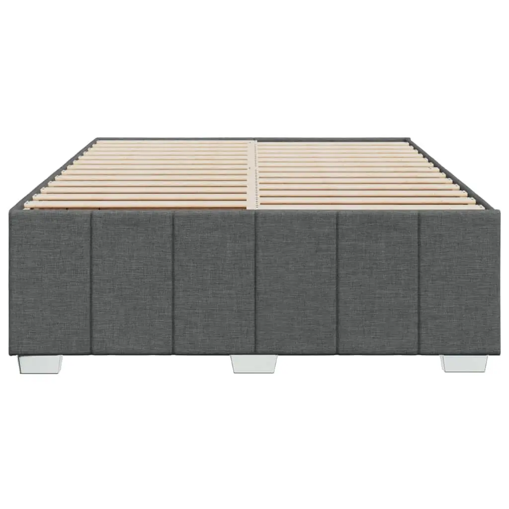 Dark Grey Fabric Queen Bed Frame with Slat Support