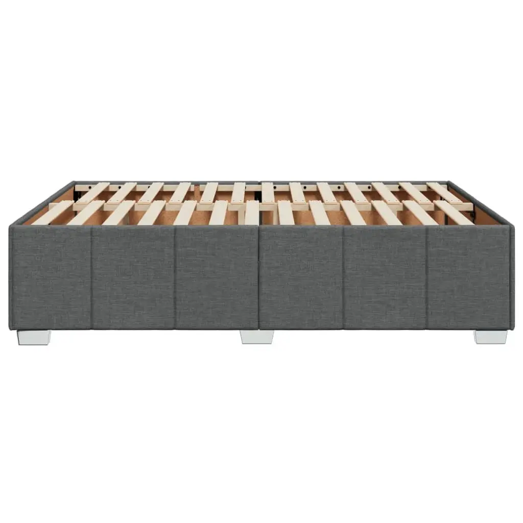 Dark Grey Fabric Queen Bed Frame with Slat Support