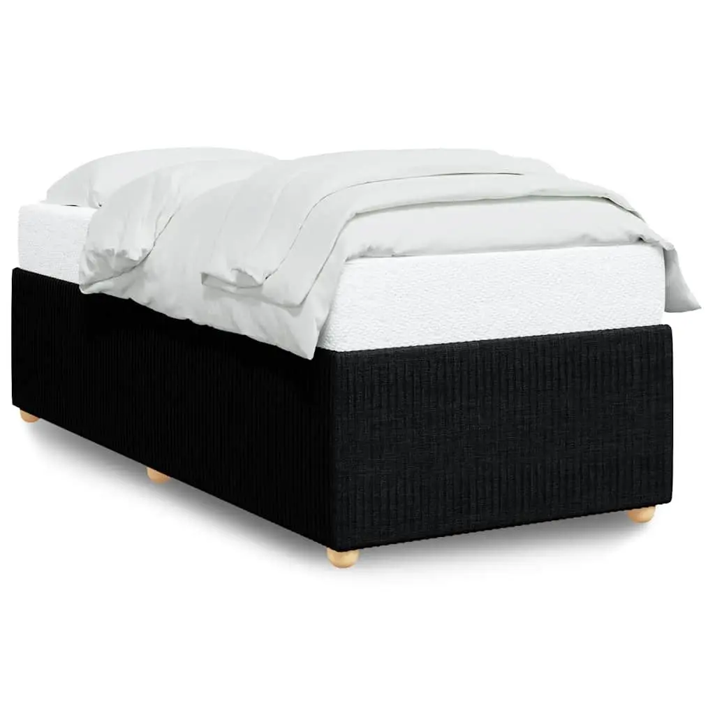 Black Fabric Upholstered Bed Frame 90x190 cm