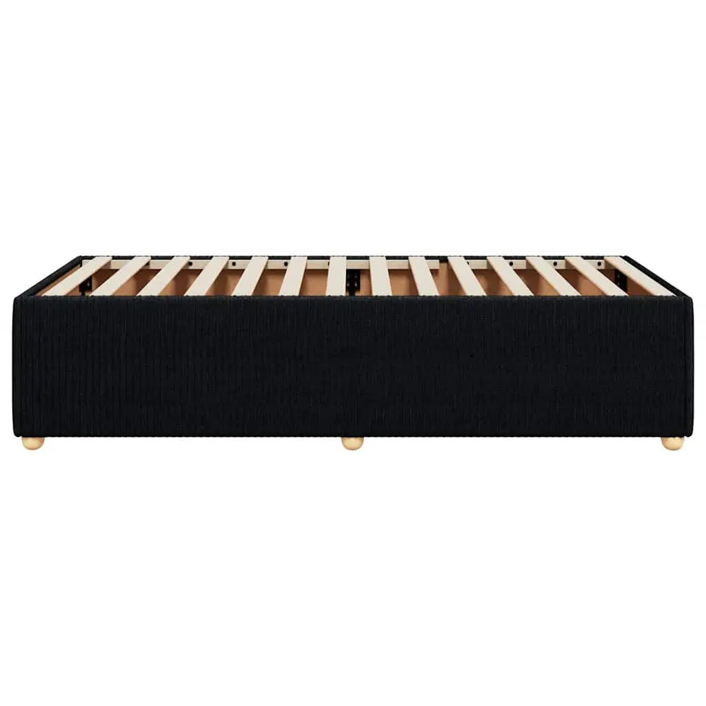 Black Fabric Upholstered Bed Frame 90x190 cm