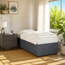 Elegant Grey Velvet Bed Frame 90x190 cm with Slatted Base