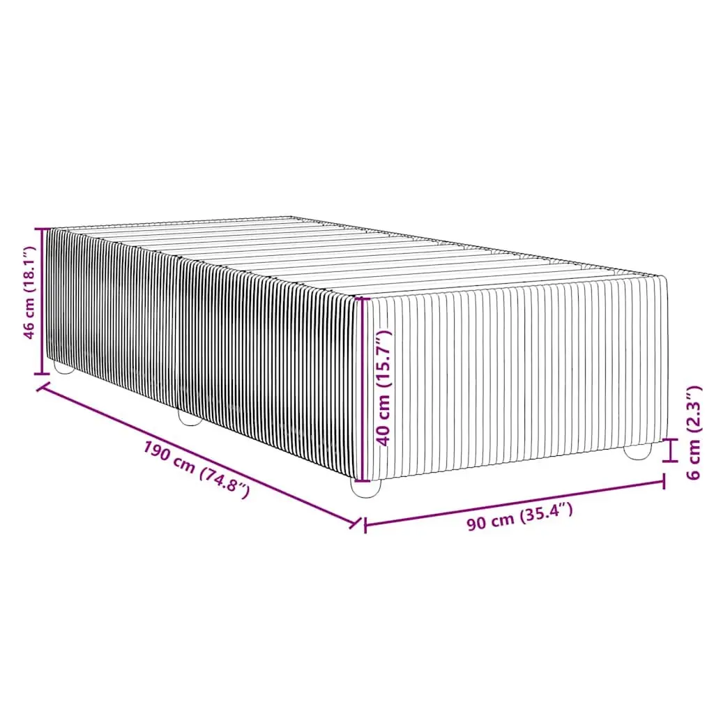 Bed Frame Velvet 90x190 cm Grey Slatted Base