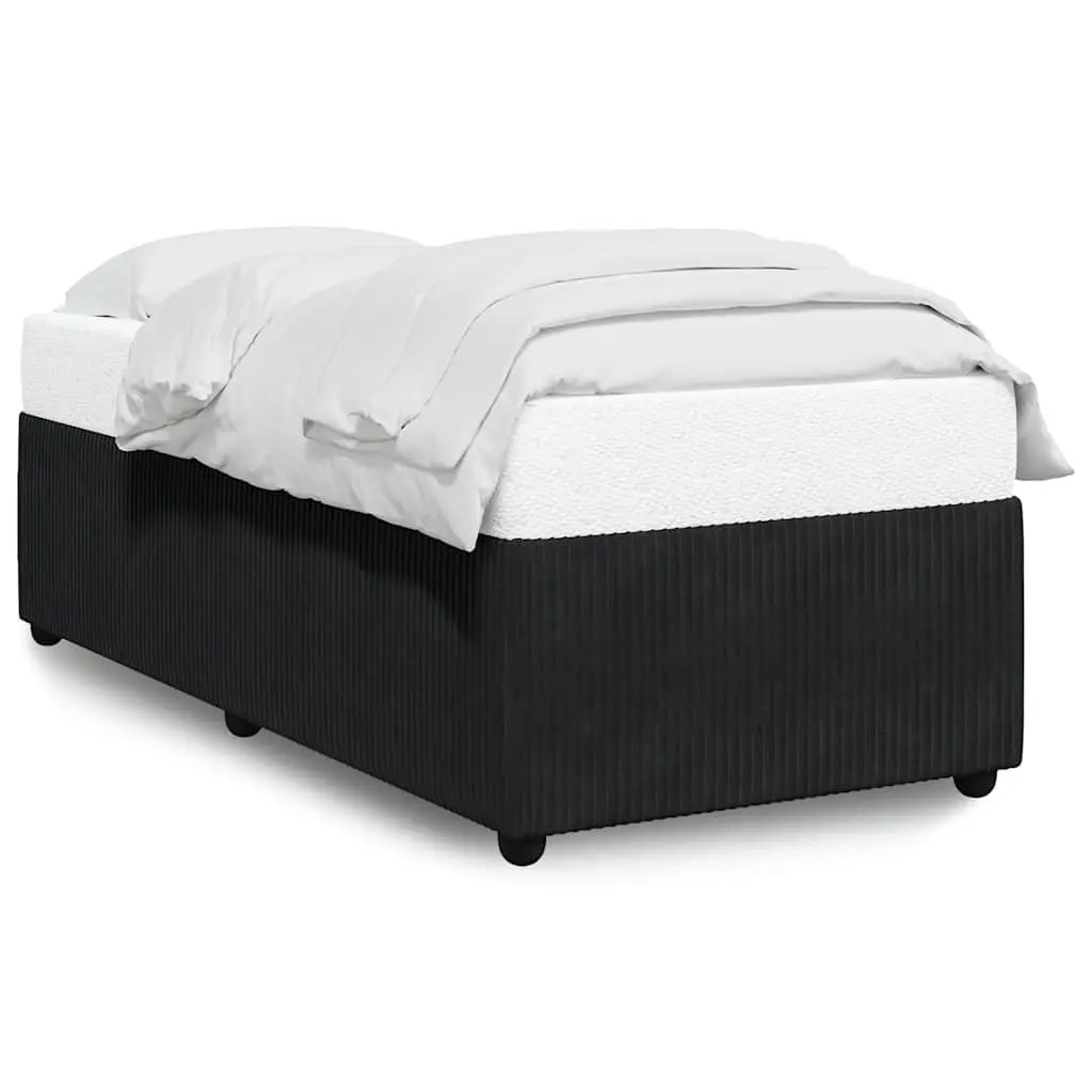 Black Velvet Bed Frame 90x190 cm with Slatted Base