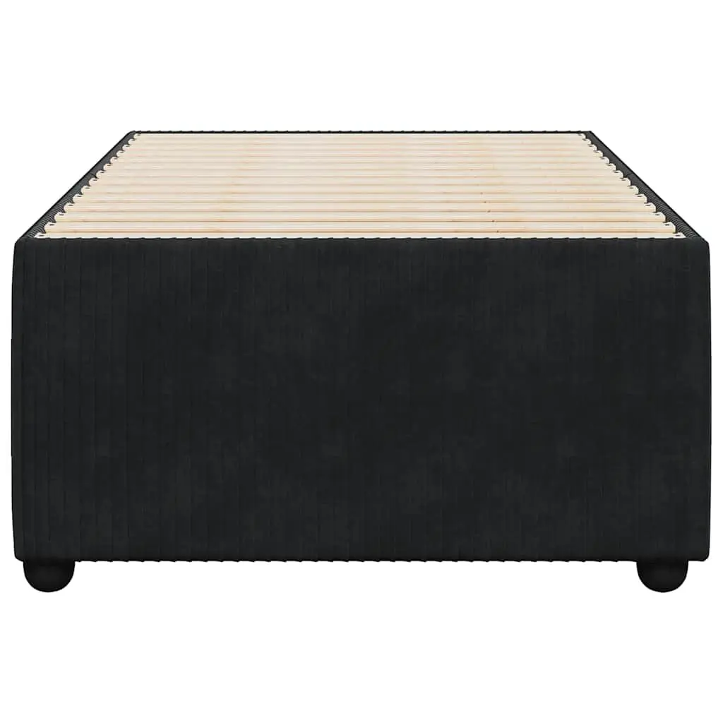 Black Velvet Bed Frame 90x190 cm with Slatted Base