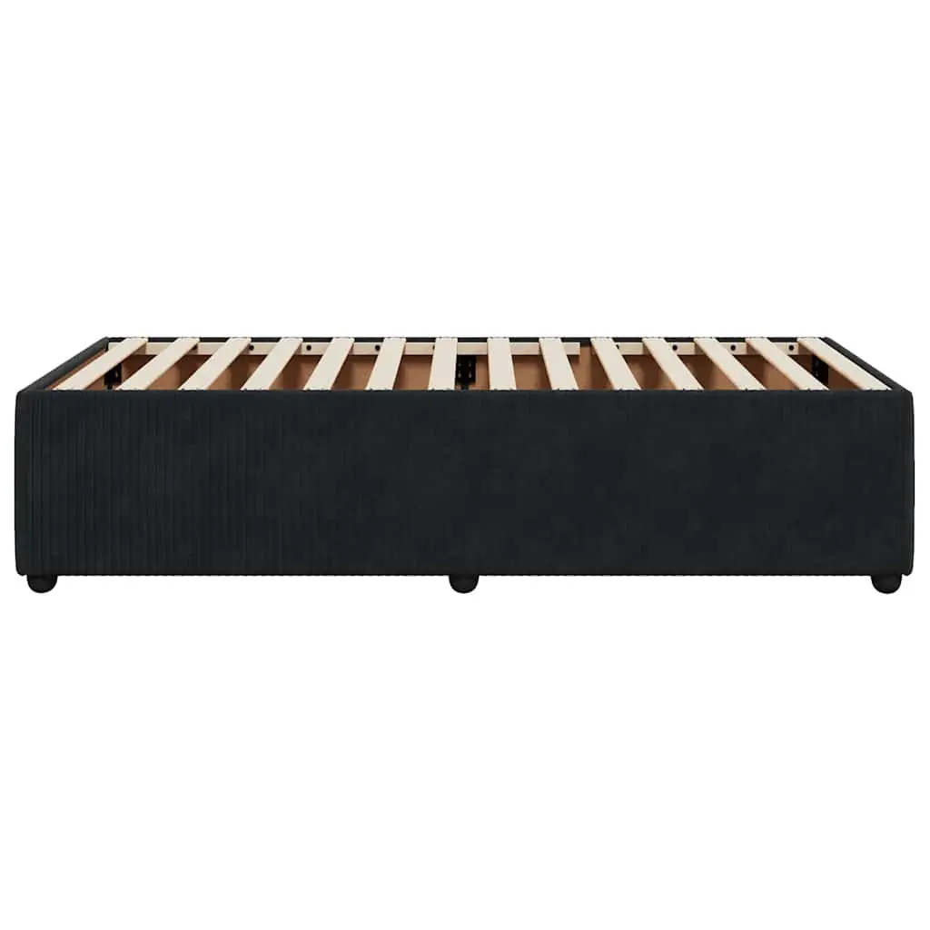 Black Velvet Bed Frame 90x190 cm with Slatted Base