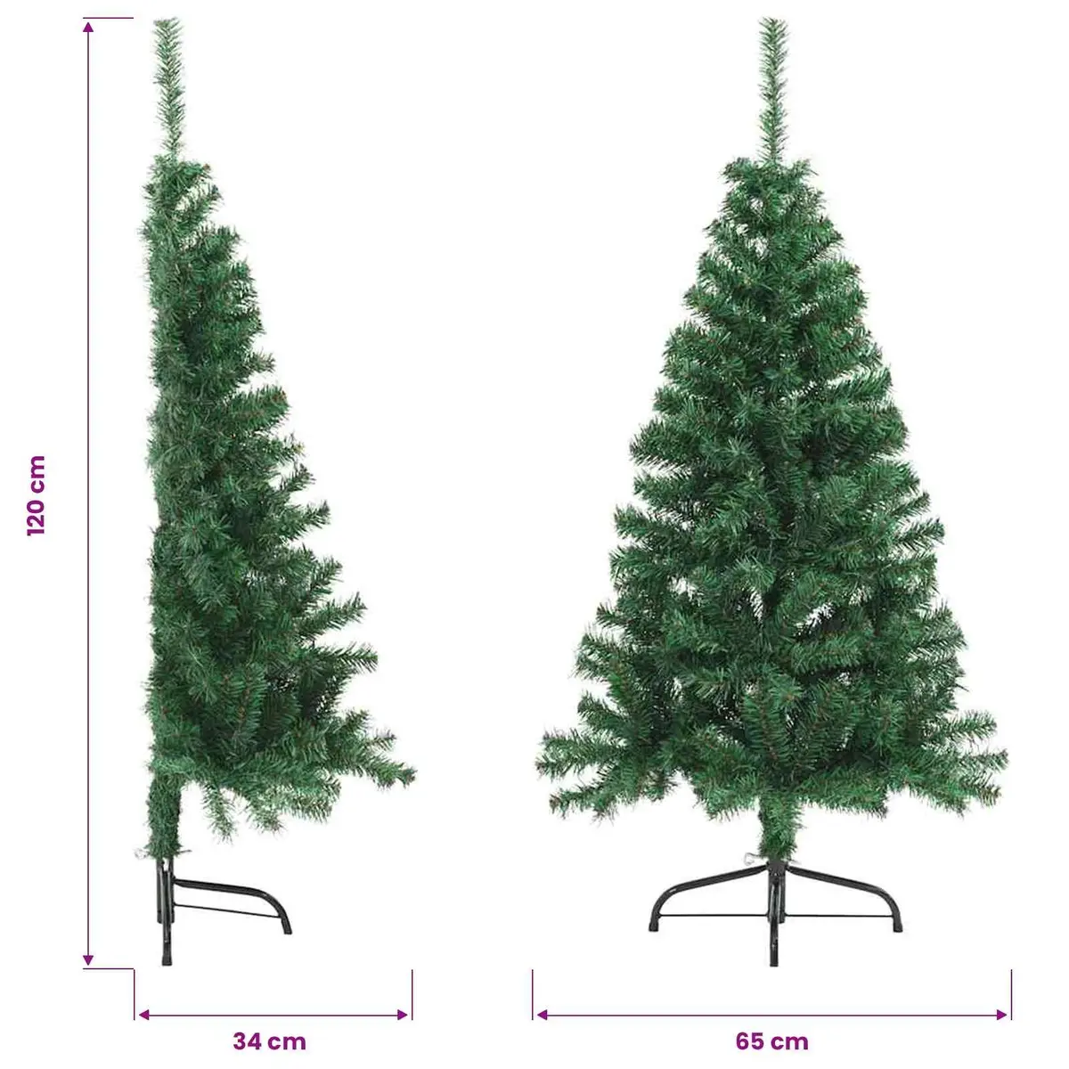 Green Artificial Half Christmas Tree 120cm