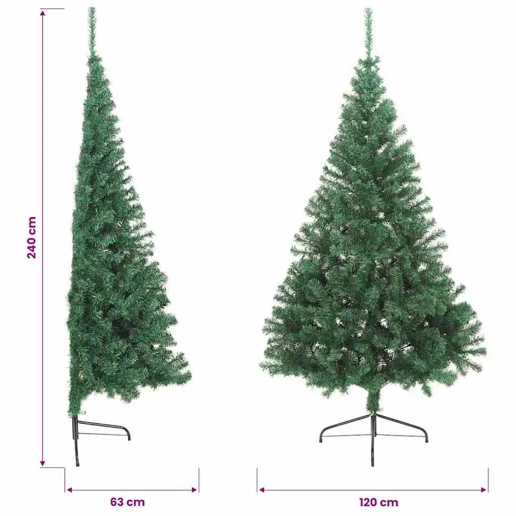 Artificial Half Christmas Tree PVC 240cm Green