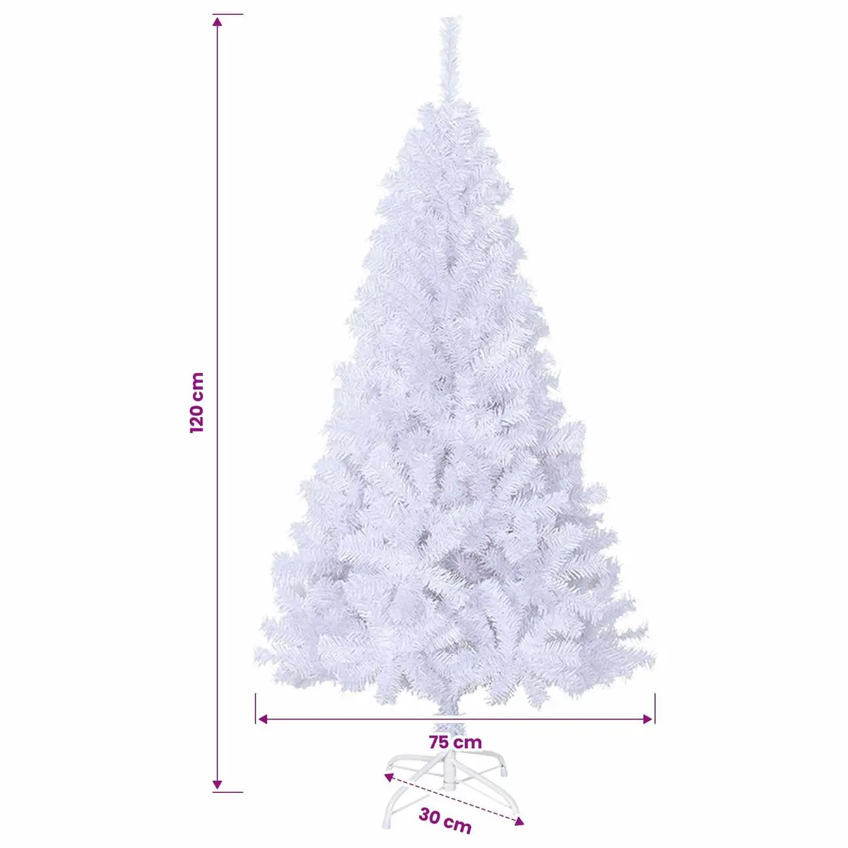 Artificial Christmas Tree PVC 120cm White