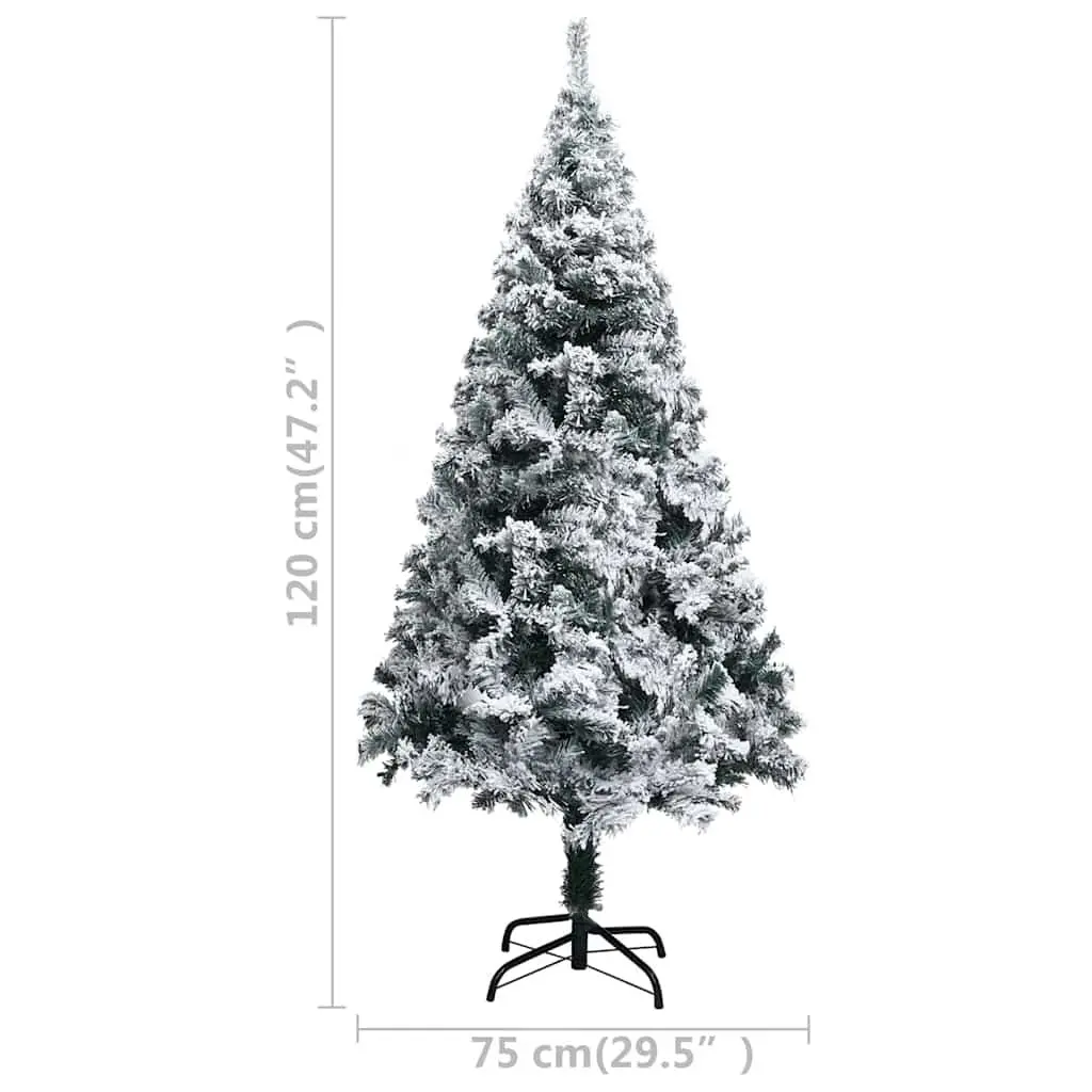 Artificial Christmas Tree PVC 120cm Green Flocked Snow