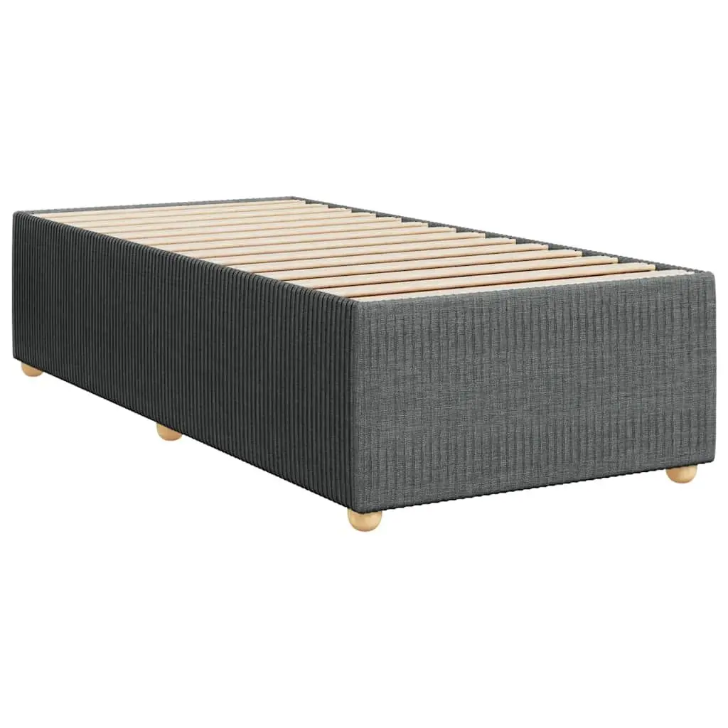 Grey Velvet Bed Frame 90x190 cm with Slatted Base