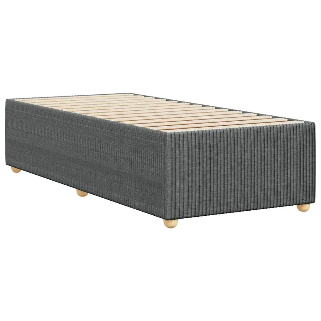 Grey Velvet Bed Frame 90x190 cm with Slatted Base