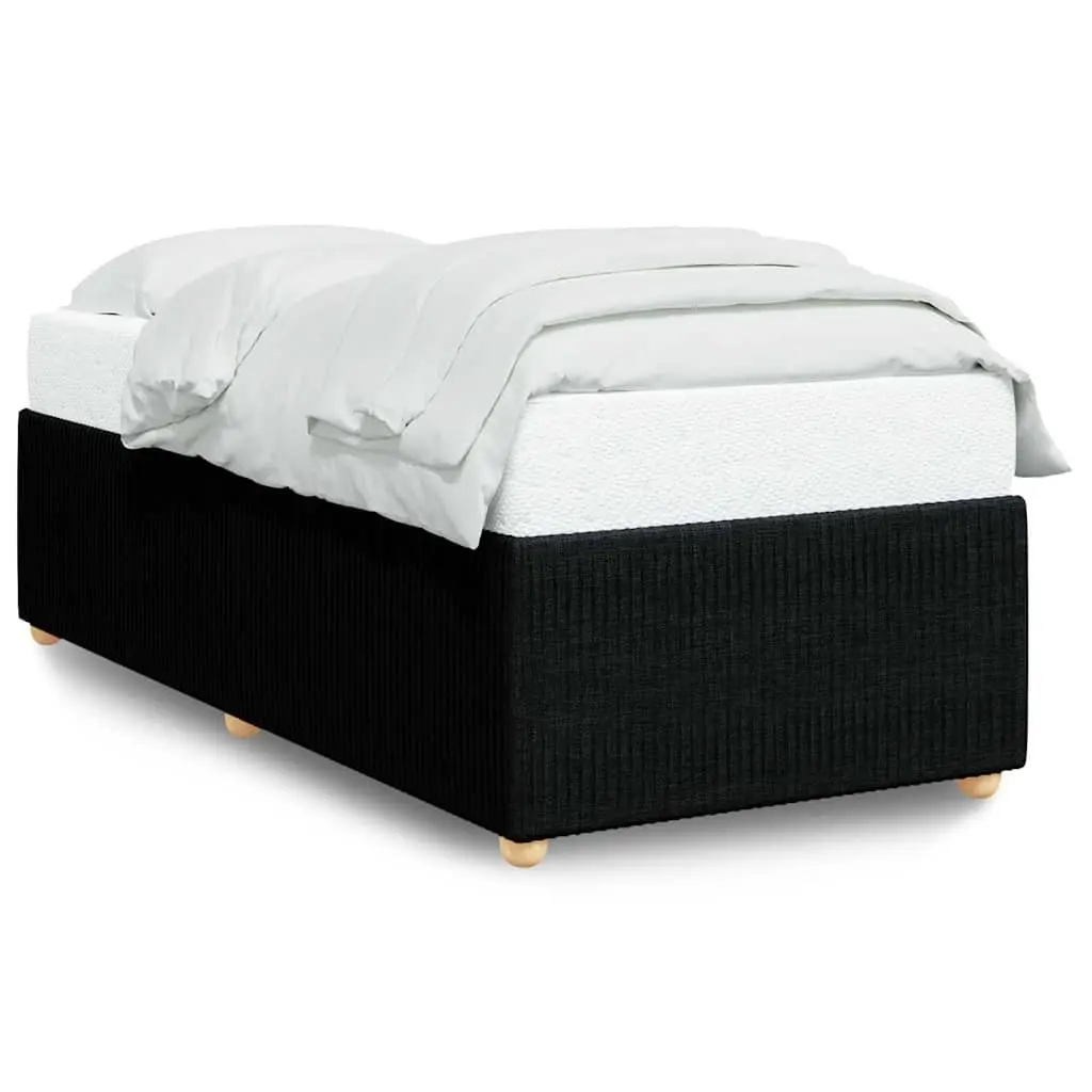 Black Fabric Bed Frame 90x190 cm with Slats